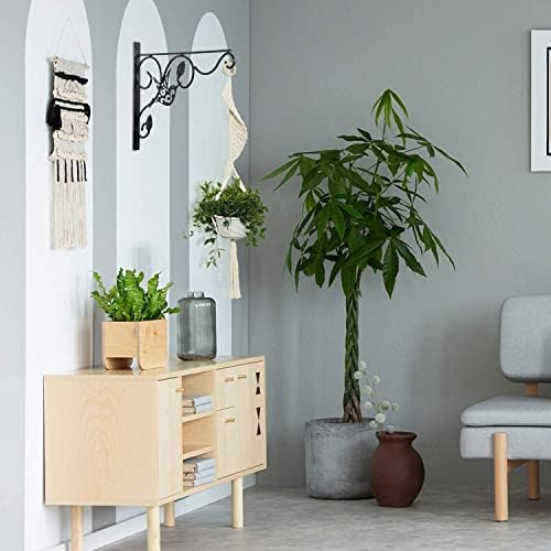 Vumdua Hanging Plants Bracket, 4 Pack 12 inch Wall Planter Hook with Iron Screws Included, Decorative Plant Hanger for Bird Feeders, Wind Chimes Indoor, Lantern, Flower Pot,Outdoor Indoor Patio Decor - Image 4