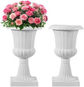 VEVOR Plastic Urn Planters, 15.8 x 26.4 Inch, 2 Pack White Classic Flower Pots Front Porch Planters, Indoor & Outdoor Vase for Wedding, Party, Event, Home, Stage, Garden, Balcony, Patio Decoration by VEVOR