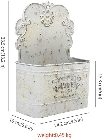 All Chic Metal Wall Planter Wall Mount Planter Wall Haning Planter Outdoor Metal Wall Planter Wall Vases for Flowers Shabby Chic Wall Decor for Rustic Farmhouse - Image 2