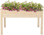 48" Wooden Elevated Garden Planters Box,Rectangular Indoor/Outdoor Flower Pot,Large Planting Planter Boxes,Vertical Flower Pot Stand,with Wood Legs,for Patio Porch Lawn Yard (Natural) by Unknown