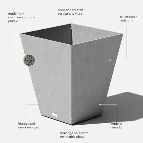 Veradek Pure Series Nobleton Planter - Tapered Square Outdoor Planter - Image 3