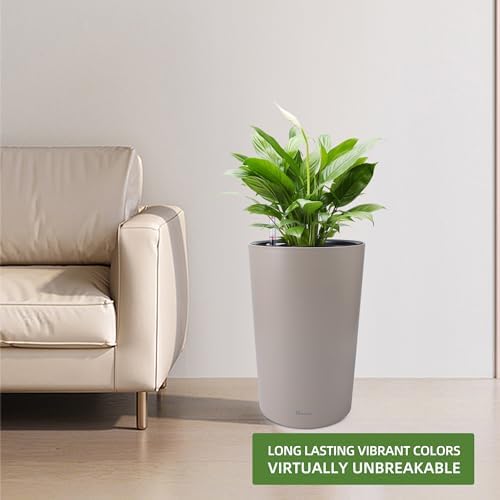 Dexceder 16x12 Self Watering Tall Planter (Taupe Matte) - Image 6