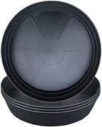 16 Inch Large Plant Saucers, Extra-Deep 2.3 in Black Drip Trays for Flower Pot, Heavy Duty Drainage Tray for Indoors No Holes, 4 Pack Plastic Planter Plate Water Catcher for Pots Base 12 13 14 in by MARYJANESPALACE