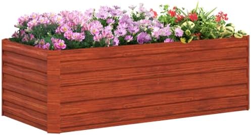 Outsunny Galvanized Raised Garden Bed Kit, 6' x 3' x 2', Dark Brown by Outsunny