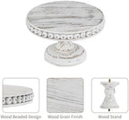 Hanobe Small Wood Cake Pedestal Stand 8 Inch Rustic Display Riser Plate - Image 6