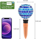 VOREEN Blue Mosaic Self Watering Globes 2 Pack, 500ml Handmade Glass Terracotta Plant Spikes, Automatic Self Watering Devices for Indoor Outdoor Pots, Decorative Water Saver Gift for Garden Lovers - Image 5