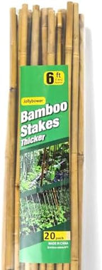 Jollybower 20pcs 5/8" D Thicker Heavy Duty Bamboo Stakes, 6FT Plant Stakes, Natural Garden Stakes for Tomato, Bean, Flowers,Trees Potted and Climbing Plant Support - Image 6