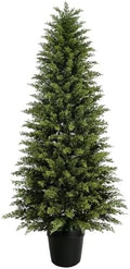 Mavis's Diary 6ft Artificial Cedar Topiary Tree, Set of 1 Realistic Faux Evergreen Shrub Plant in Planter, Indoor Outdoor Fake Cedar Tree for Front Porch, Entryway, Office & Home Decor by MavissDiary