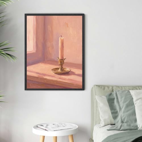 Still Life Candle Black Framed Wall Art, Minimalist Aesthetic Print - Image 4
