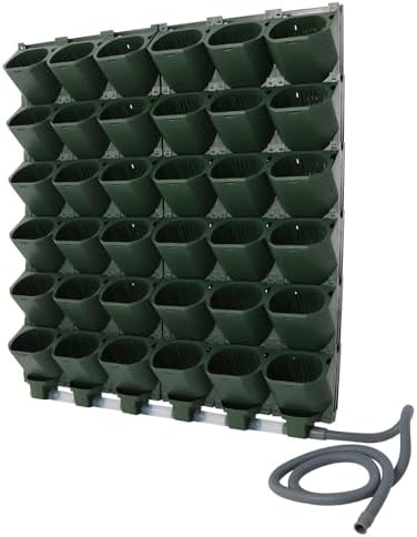 Vertical Planter, 36 Pockets Wall Mounted Self-Watering System with Timer, Outdoor/Indoor Vertical Garden Planter for Herbs, Flowers, Veggies, Includes Drip Irrigation System (Dark Green) - Image 4
