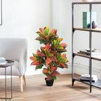 Briful 3.4ft Artificial Croton Tree for Fall Decor, Faux Croton Tree with Colorful Variegated Leaves and Pot, Indoor & Outdoor Floor Plant, Home Modern Farmhouse Decor, Autumn Harvest Thanksgiving - Image 5