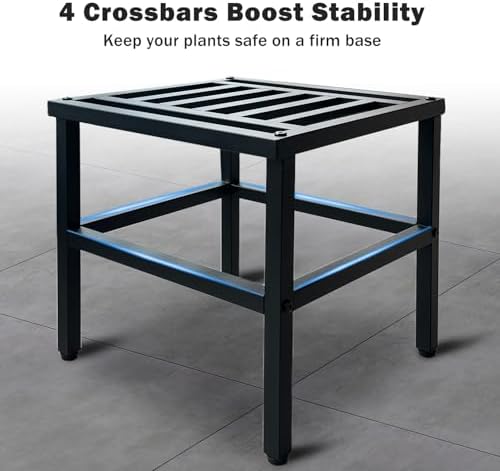 Metal Heavy Duty Plant Stand Indoor Outdoor,13 Inch Large Plant Stands Riser,Tall Wrought Iron Pedestal Holders for Flower Pot,Outside Rust-Proof Black Flower Display Shelf for Patio,1-Pack - Image 5