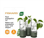 Fiskars Plant Propagation Set, Glass Vase Hydroponic Growing System, 3-Pack by Unknown