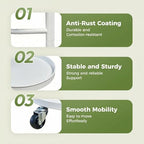 Bamworld Metal Plant Stands with Wheels Tall Plant Stand Indoor White - Image 4