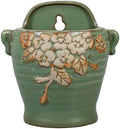 HANABASS Vintage Ceramic Wall Planter - 8 Inch Green Retro Flower Pot for Farmhouse Decor, Indoor/Outdoor Hanging Planter for Succulents, Herbs, Wall Plants by HANABASS