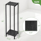 Dipion 40 Inch Extra Tall Plant Stand Indoor,2 Tier Pedestal Stand,Black - Image 5