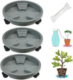 ORIMERC 3 Pack Plant Caddy with Wheels Heavy Duty 12 inch Plant Saucer Self-watering Design, Movable Wheeled Round Planter Stand Coaster Trolley, Flower Pot Dolly Rack Tray on Rolling Caster Roller Indoor Outdoor by OrimercGarden