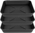3 Pack Square Plant Saucer Tray 20 inch, Heavy Duty Plastic Plant Saucers for Indoors Outdoor, Flower Plant Drip Trays for Pots, Square Seed Starting Tray, Seedling Growing Trays by Unknown