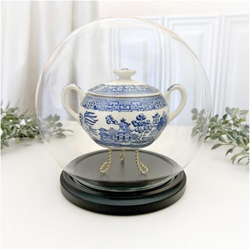 Plymor 7.5" x 8.5" Glass Display Dome Globe Cloche (Black MDF Wood Base), Pack of 4 - Image 2