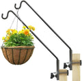 ERYTLLY 2 Packs Extended Rail Hook Fence Deck Bird Feeder Hook 360 Degree Rotary and Length Adjustable Plant Bracket for Feeders, Planters, Suet Baskets, Lanterns, Wind Chimes and More by ERYTLLY