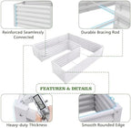 Anleolife 3-Bed 74x74x18in U-Shaped Raised Garden Beds, Antique White - Image 3