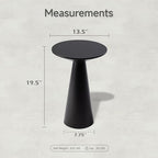 COZAYH Farmhouse Pedestal Small End Table Round Martini Table, Black - Image 2