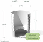 Veradek Mod Series Medium Planter - Round Outdoor Planter with Shelf - Image 2