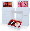 White Rectangular 7"X4.3"X1.5" Dishwasher Safe Clear Window Pastry Boxes - 100 Count for Cookies, Macarons, Donuts, Cakes by SLShePack
