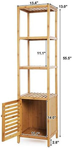 SONGMICS Bamboo Bathroom Shelf, 4-Tier Storage Cabinet - Image 3