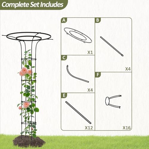 Trellis for Climbing Plants Outdoor 69" H, Mushroom Top Trellis,2Pack - Image 5