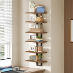 HOOBRO Floating Shelves, 15 Inch Wall Shelf Set of 3, Wall Mounted Storage Shelves 2-Tier, Hanging Bathroom Shelves, for Living Room, Bedroom, Bathroom, Kitchen, Walnut and Black BH32BJP301 - Image 3