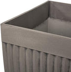 Glitzhome Modern Decor Faux Concrete Tall Planters 22.75" H, Gardening Containers Flower Pots Indoor Outdoor Use (Set of 2), Gray - Image 3