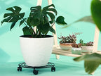 6 Packs 15.8 Inches Metal Plant Caddy with Wheels Extra-large Rolling Plant Stands Heavy-duty Wrought Iron Plant Roller Base Pot Movers Indoor Outdoor Plant Dolly with Casters Planter Tray Coaster - Image 6