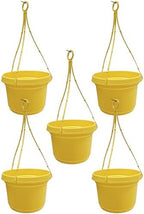 Hanging Flower Pots Yellow 5 Pack by AustinPlanter