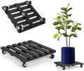 2 Pack Plant Stand with Wheels, 14" Rolling Plant Stand 264 LBS Heavy Duty Wooden Square Plant Caddy with Metal 360° Lockable Caster Wheels for Outdoor Indoor Large Plant Pots, Flower Pot, Patio-Black by PRAQECZ
