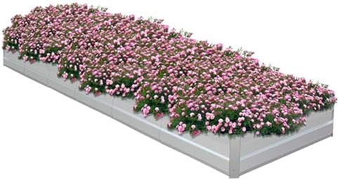 Metal Raised Garden Bed Kit Galvanized Raised Garden Beds Outdoor for Vegetables Gardening Flowers Deep Root Planter Raised Beds,16 * 3 * 1 FT,Silver by RIGMEC