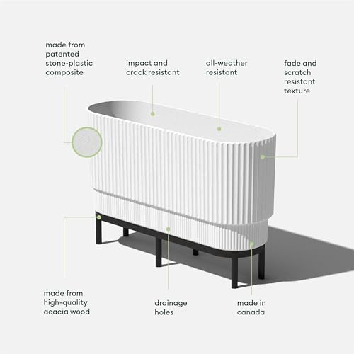 Veradek Demi Series Raised Long Planter - Wide Planter with Stand - Image 3