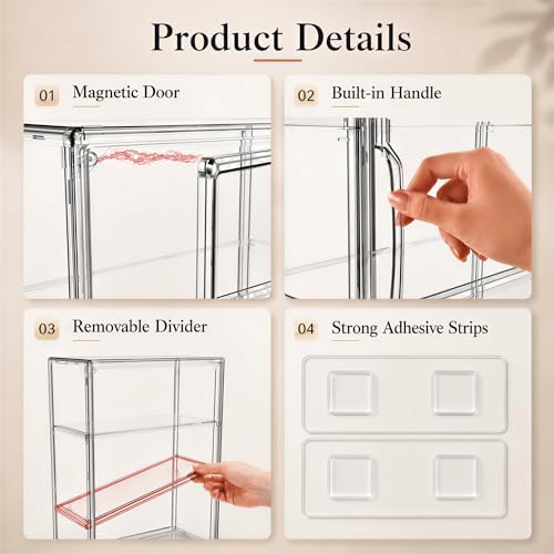 Attelite Acrylic Display Cases for Collectibles 2 Pack Wall-Mounted Desktop - Image 4