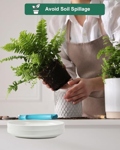 vensovo Plant Pot Saucer Set - Includes 1 Pack 9-Inch Ceramic Plant Saucer and 6 Pack 5-Inch Terracotta Plant Saucer,Perfect for Indoor or Outdoor Use - Image 4