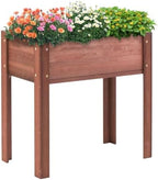 31x16x30 Raised Garden Bed with Legs, Elevated Wooden Planter Box with Liner for Flowers, Vegetable, Suitable for Outdoor, Patio, Balcony, Backyard, Brown by AOCOROE