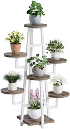 LITTLE TREE 7 Tier Plant Stand Indoor Tall Plant Shelf Corner Plant Pots Holder Rack Flower Stand for Living Room Balcony Garden,White by LITTLETREE