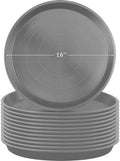 Eccliy 12 Pcs Plastic Plant Saucers Tray, Gray, 16 Inch, Round by Eccliy