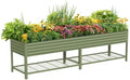 Vego garden Elevated Raised Garden Bed, 2.5' x 10' Outdoor Planters Box with Legs & Storage Rack for Patio, 2000+ Lbs Weight Capacity, Raised Beds for Gardening Herbs Vegetables, Olive Green by Unknown