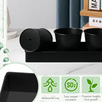 FoldTier 2 Sets Indoor Herb Garden Planter Kit with 10 Metal Pots, Black - Image 4