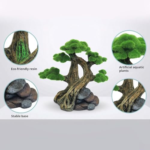 Resin Moss Tree Sculpture Decorative Tree Plant for Fishtanks Beautiful Natural Lookings Underwater Scene Ornament Fishtanks Landscape Accessories - Image 7