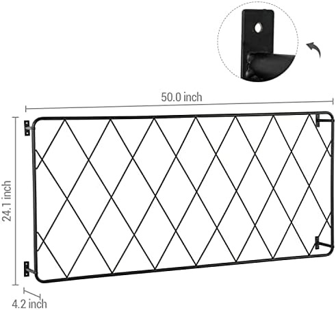 MyGift 50 x 24 Inch Wall Garden Trellis, Black Metal Climbing Plant Panel - Image 6