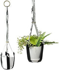 Genuine Leather Plant Hanger + Pot | Minimalist Hanging Planter | Modern Indoor/Outdoor Décor by Unknown