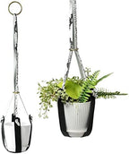 Genuine Leather Plant Hanger + Pot | Minimalist Hanging Planter | Modern Indoor/Outdoor Décor by Unknown