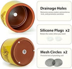 YBX Terracotta Pots Inch with Drainage Holes, Bee Decor, Ceramic Pots for Indoor Plants Flower Pots Outdoor, Succulent, Herbs, Snake Plants (Yellow, 6+4 Inch) - Image 3