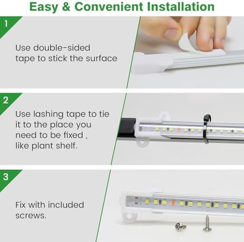 Wiaxulay 16in Grow Light Strip for Indoor Plants Seed Starting, 36W, 2 Pack - Image 6
